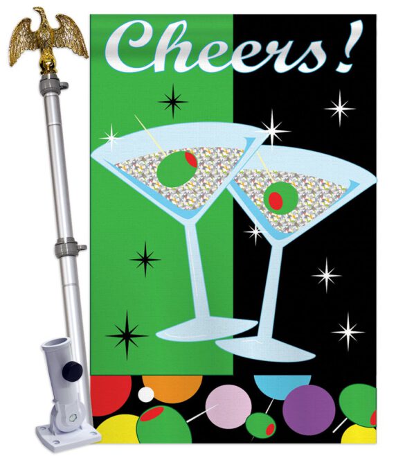 Cheers - Party & Celebration Special Occasion Vertical Applique Decorative Flags HG115052 - Image 6