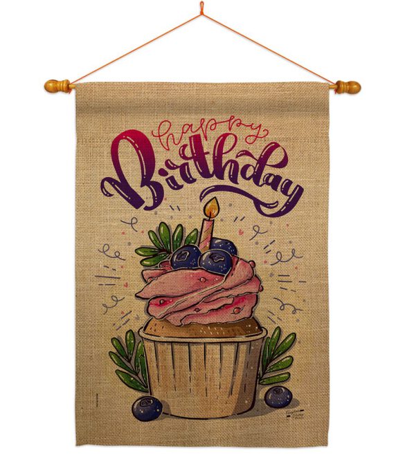 Birthday Cupcak - Party & Celebration Special Occasion Vertical Impressions Decorative Flags HG137234 Made In USA - Image 10