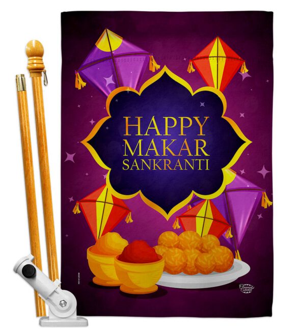 Happy Makar Sankranti - Party & Celebration Special Occasion Vertical Impressions Decorative Flags HG192593 Made In USA - Image 5