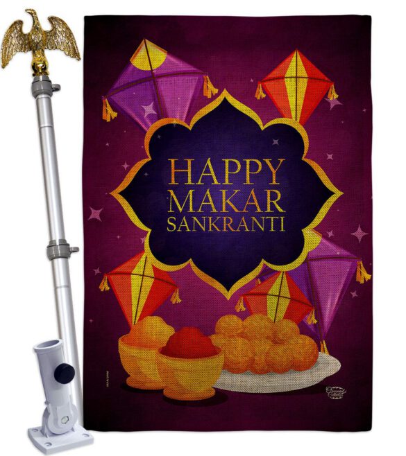 Happy Makar Sankranti - Party & Celebration Special Occasion Vertical Impressions Decorative Flags HG192593 Made In USA - Image 19
