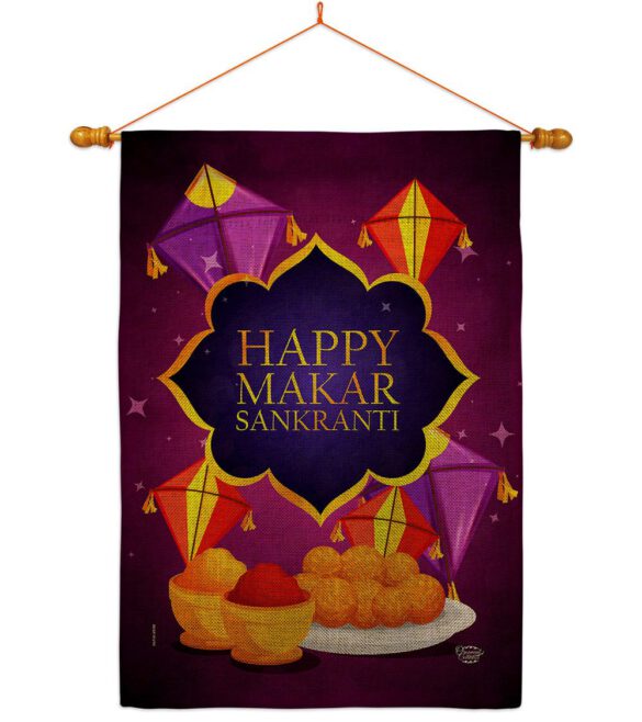 Happy Makar Sankranti - Party & Celebration Special Occasion Vertical Impressions Decorative Flags HG192593 Made In USA - Image 20