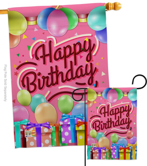 Celebrate Happy Birthday - Party & Celebration Special Occasion Vertical Impressions Decorative Flags HG115133 Made In USA - Image 3