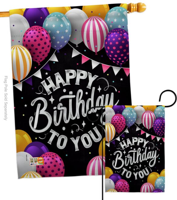 Birthday to You - Party & Celebration Special Occasion Vertical Impressions Decorative Flags HG115150 Made In USA - Image 3