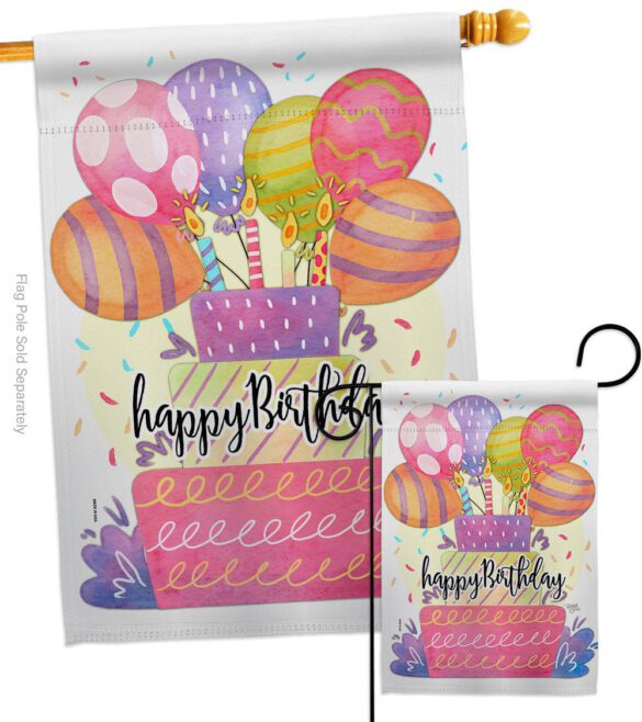 Happy Birthday Balloon - Party & Celebration Special Occasion Vertical Impressions Decorative Flags HG115182 Made In USA - Image 3