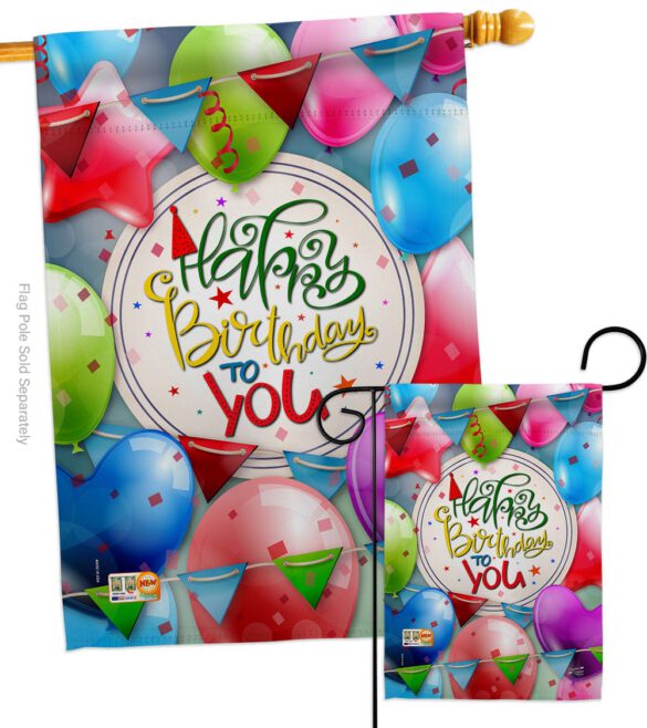 Celebrate Birthday - Party & Celebration Special Occasion Vertical Impressions Decorative Flags HG137081 Made In USA - Image 3