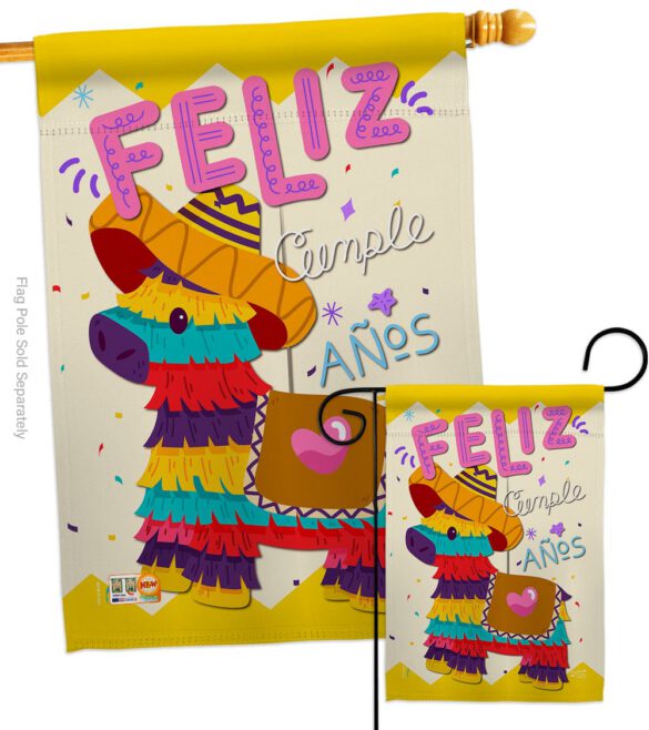 Feliz Cumpleaños - Party & Celebration Special Occasion Vertical Impressions Decorative Flags HG137194 Made In USA - Image 3