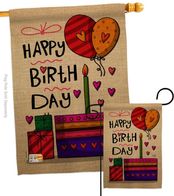 Happy Birth Day - Party & Celebration Special Occasion Vertical Impressions Decorative Flags HG192184 Made In USA - Image 3