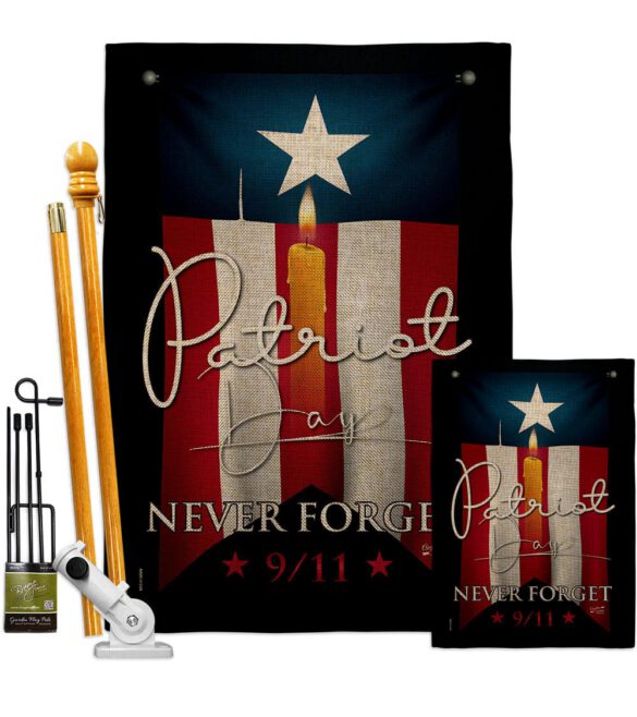 9/11 Never Forget - Patriotic Americana Horizontal Impressions Decorative Flags HG130395 Made In USA - Image 28