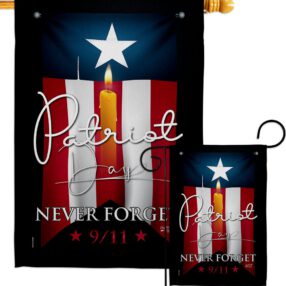 9/11 Never Forget - Patriotic Americana Horizontal Impressions Decorative Flags HG130395 Made In USA