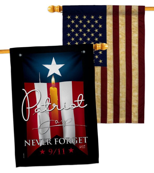 9/11 Never Forget - Patriotic Americana Horizontal Impressions Decorative Flags HG130395 Made In USA - Image 9