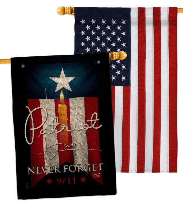 9/11 Never Forget - Patriotic Americana Horizontal Impressions Decorative Flags HG130395 Made In USA - Image 37
