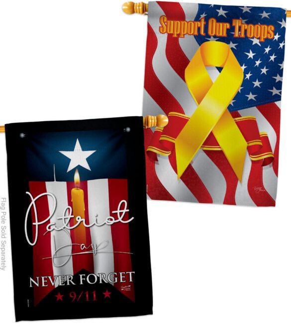 9/11 Never Forget - Patriotic Americana Horizontal Impressions Decorative Flags HG130395 Made In USA - Image 15