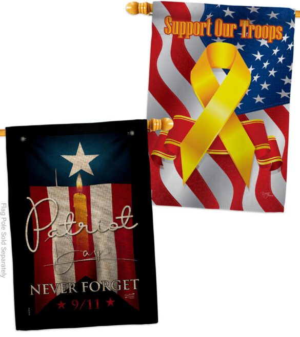 9/11 Never Forget - Patriotic Americana Horizontal Impressions Decorative Flags HG130395 Made In USA - Image 36