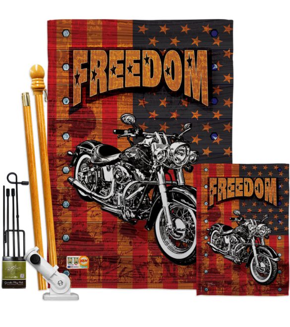 Americana Motorcycle - Patriotic Americana Vertical Impressions Decorative Flags HG111001 Made In USA - Image 7