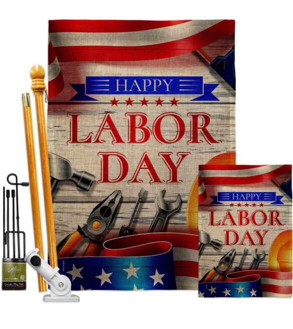 Happy Labor Day - Patriotic Americana Vertical Impressions Decorative Flags HG111103 Made In USA - Image 18
