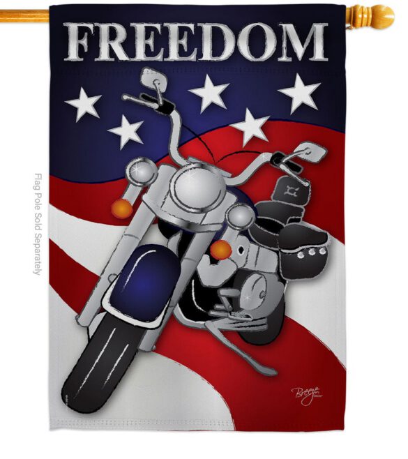 Freedom - Patriotic Americana Vertical Impressions Decorative Flags HG111045 Made In USA - Image 2