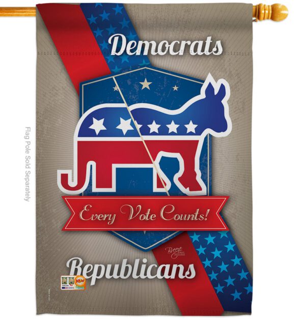Every Vote Counts - Patriotic Americana Vertical Impressions Decorative Flags HG111069 Made In USA - Image 2
