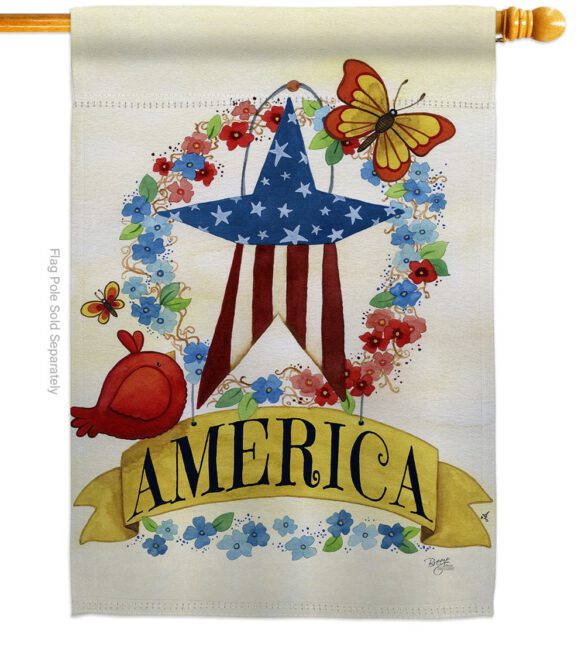 America Banner Star - Patriotic Americana Vertical Impressions Decorative Flags HG111073 Made In USA - Image 3