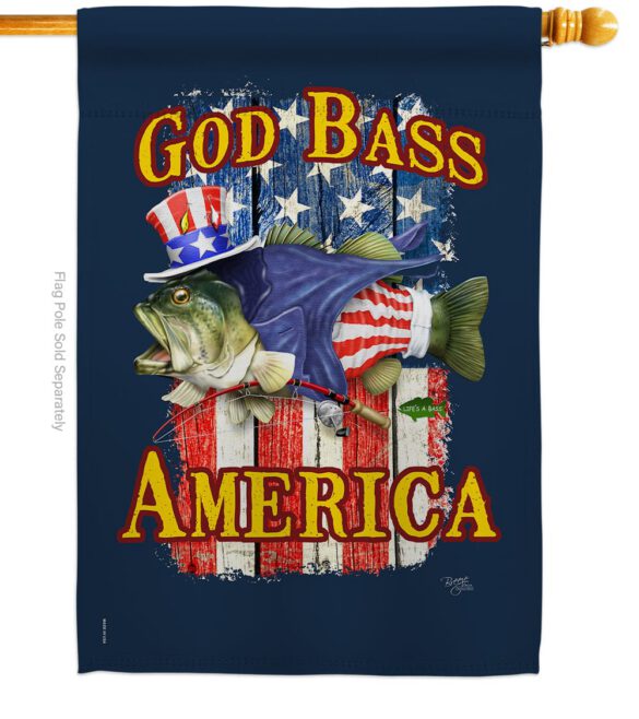 God Bass America - Patriotic Americana Vertical Impressions Decorative Flags HG111087 Made In USA - Image 2