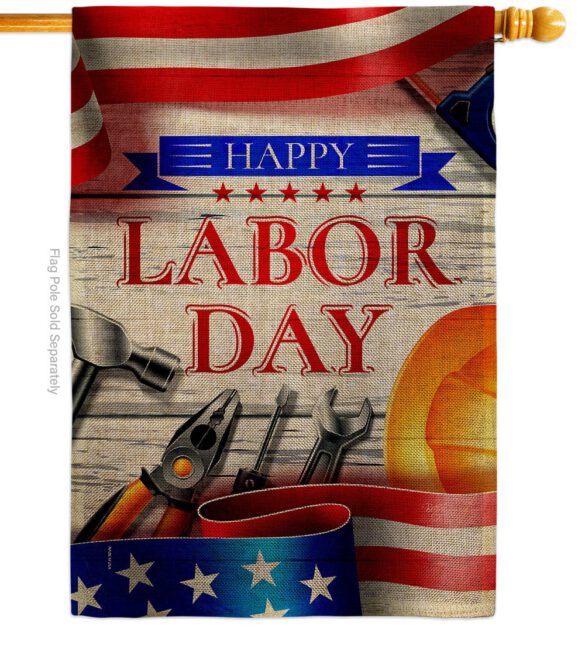 Happy Labor Day - Patriotic Americana Vertical Impressions Decorative Flags HG111103 Made In USA - Image 14