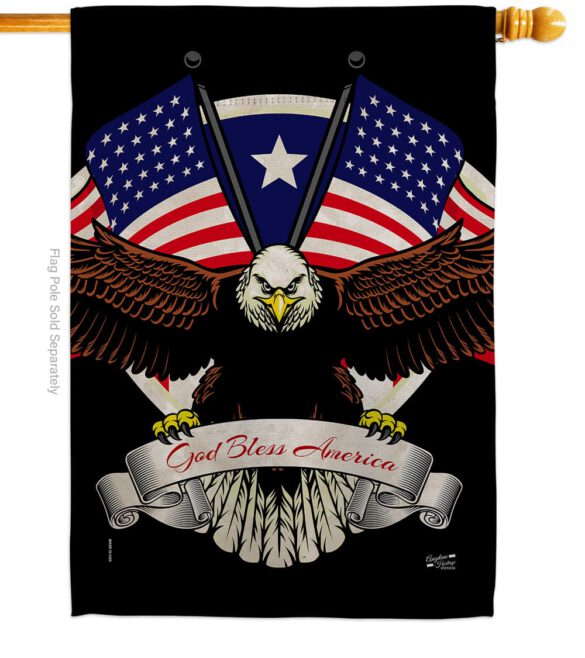 God Bless America - Patriotic Americana Vertical Impressions Decorative Flags HG137309 Made In USA - Image 2