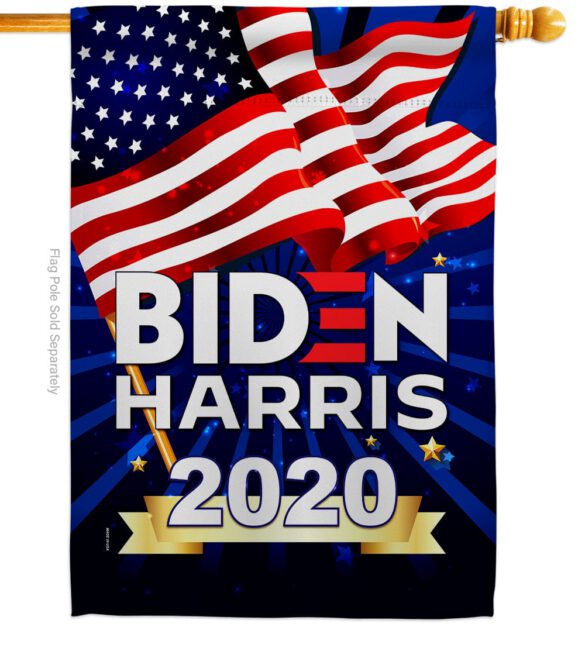 Biden Harris 2020 - Patriotic Americana Vertical Impressions Decorative Flags HG170086 Made In USA - Image 2