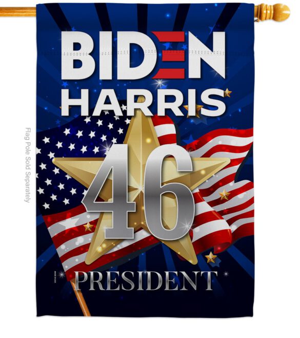 Biden Harris 46 - Patriotic Americana Vertical Impressions Decorative Flags HG170159 Made In USA - Image 2
