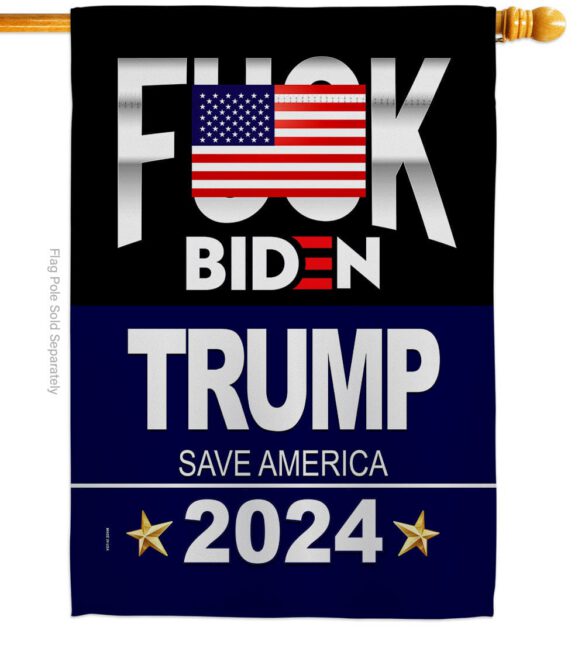 Fuck Biden Save America - Patriotic Americana Vertical Impressions Decorative Flags HG170188 Made In USA - Image 2