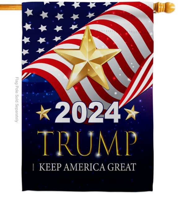 2024 Trump Keep America Great - Patriotic Americana Vertical Impressions Decorative Flags HG192181 Made In USA - Image 3
