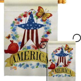 America Banner Star - Patriotic Americana Vertical Impressions Decorative Flags HG111073 Made In USA