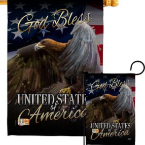 American Eagle - Patriotic Americana Vertical Impressions Decorative Flags HG137136 Made In USA