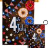 4th July - Patriotic Americana Vertical Impressions Decorative Flags HG137203 Made In USA