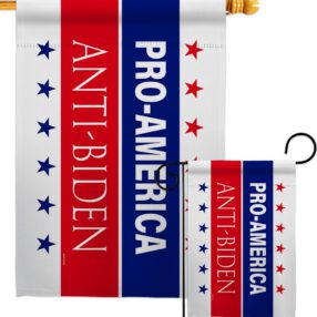 America Anti Biden - Patriotic Americana Horizontal Impressions Decorative Flags HG170251 Made In USA