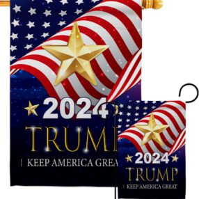 2024 Trump Keep America Great - Patriotic Americana Vertical Impressions Decorative Flags HG192181 Made In USA