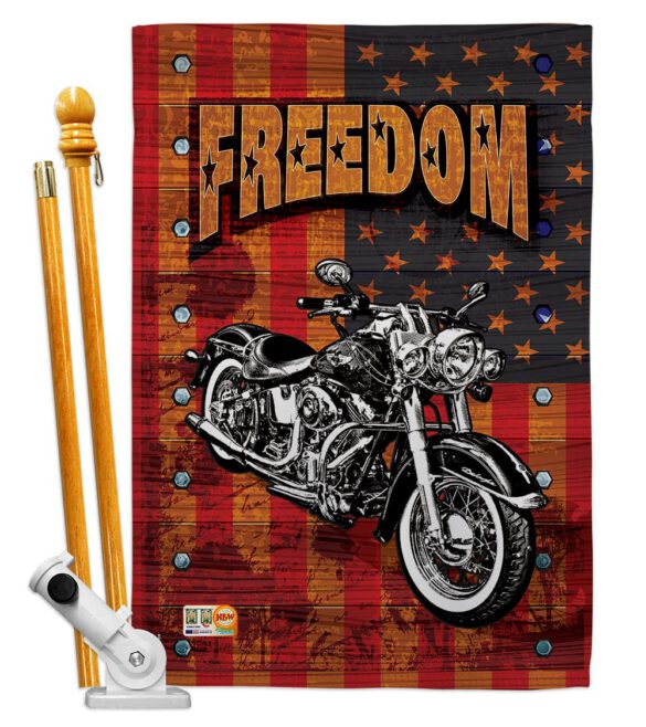 Americana Motorcycle - Patriotic Americana Vertical Impressions Decorative Flags HG111001 Made In USA - Image 6