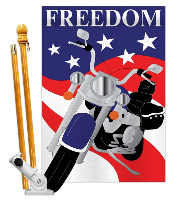 Freedom - Patriotic Americana Vertical Applique Decorative Flags HG111045 - Image 2
