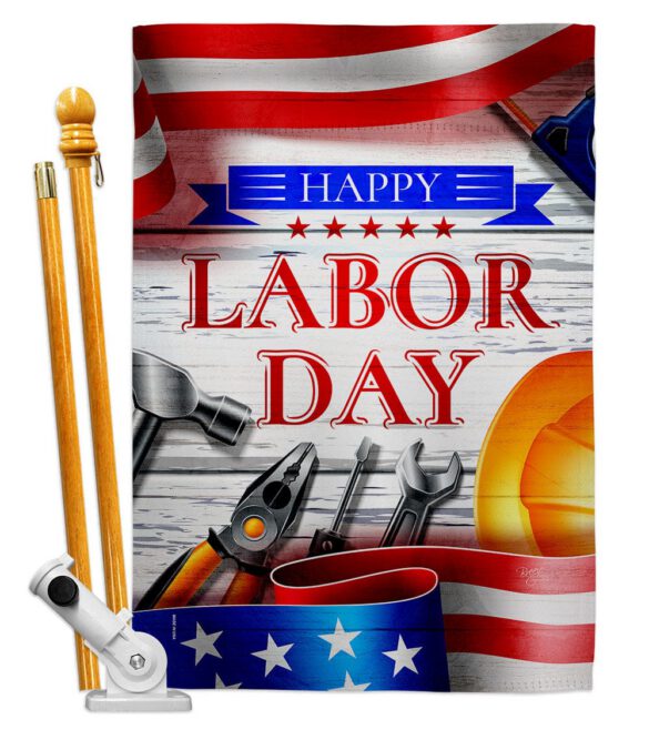 Happy Labor Day - Patriotic Americana Vertical Impressions Decorative Flags HG111103 Made In USA - Image 5