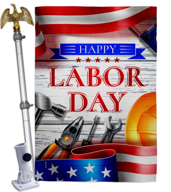 Happy Labor Day - Patriotic Americana Vertical Impressions Decorative Flags HG111103 Made In USA - Image 11