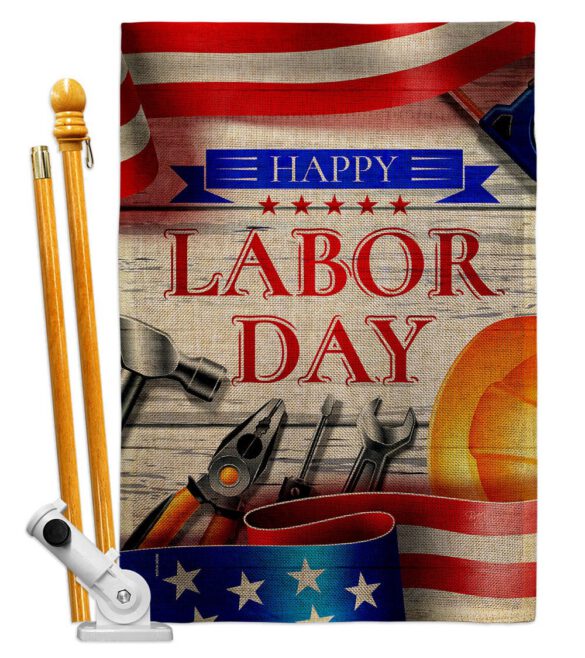Happy Labor Day - Patriotic Americana Vertical Impressions Decorative Flags HG111103 Made In USA - Image 17