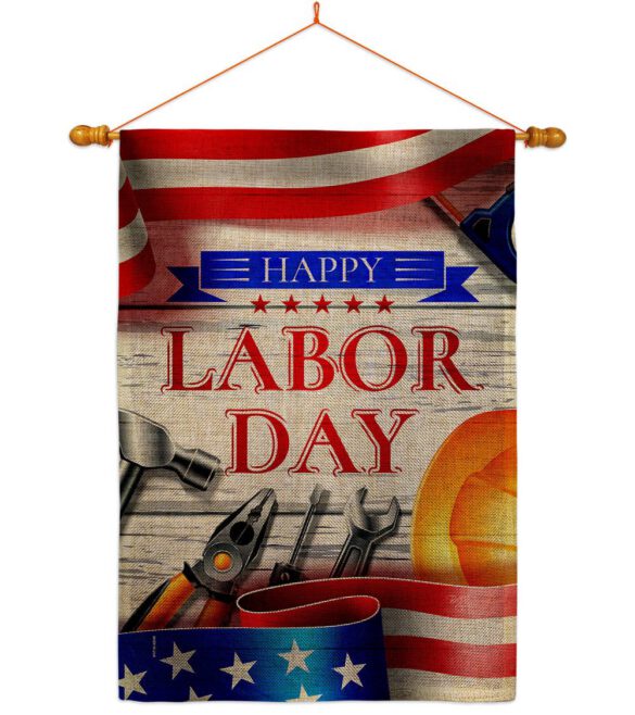 Happy Labor Day - Patriotic Americana Vertical Impressions Decorative Flags HG111103 Made In USA - Image 24