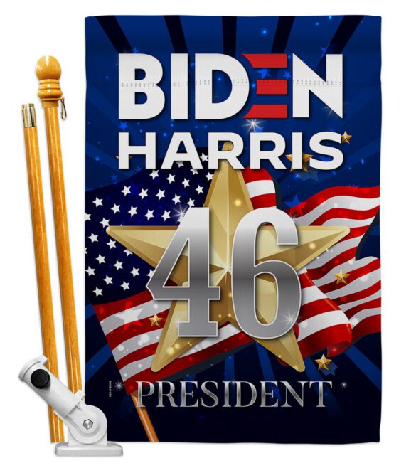 Biden Harris 46 - Patriotic Americana Vertical Impressions Decorative Flags HG170159 Made In USA - Image 5