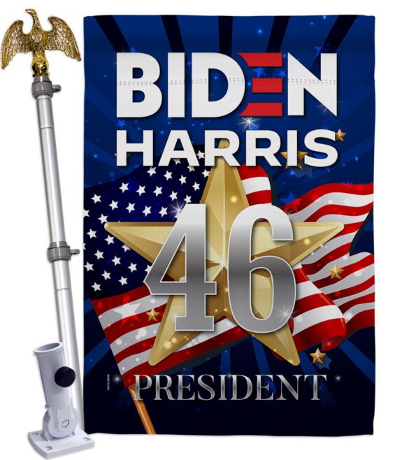 Biden Harris 46 - Patriotic Americana Vertical Impressions Decorative Flags HG170159 Made In USA - Image 9