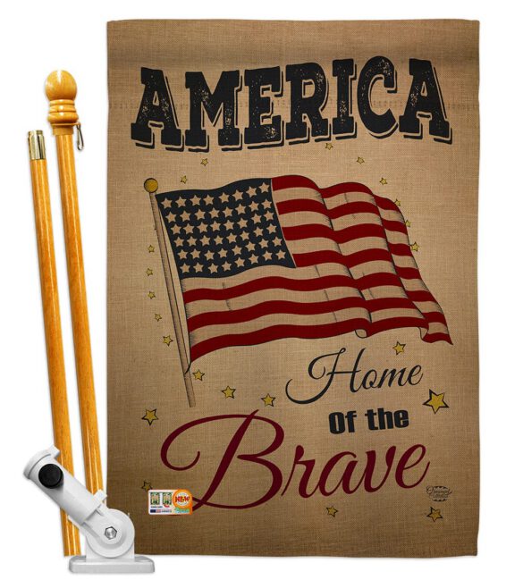 America Home of the Brave - Patriotic Americana Vertical Impressions Decorative Flags HG191083 Made In USA - Image 6