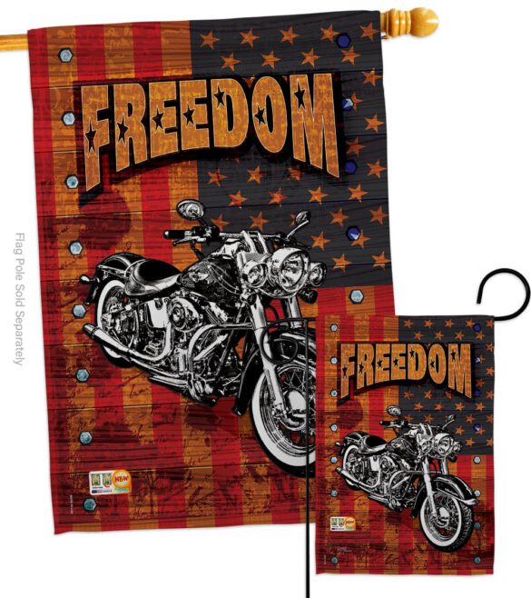 Americana Motorcycle - Patriotic Americana Vertical Impressions Decorative Flags HG111001 Made In USA - Image 4