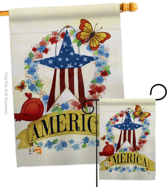 America Banner Star - Patriotic Americana Vertical Impressions Decorative Flags HG111073 Made In USA - Image 4