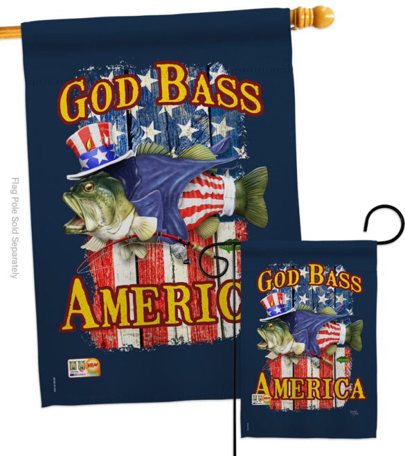 God Bass America - Patriotic Americana Vertical Impressions Decorative Flags HG111087 Made In USA - Image 3