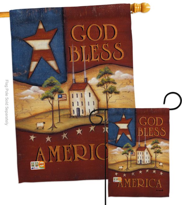God Bless America - Patriotic Americana Vertical Impressions Decorative Flags HG111090 Made In USA - Image 3