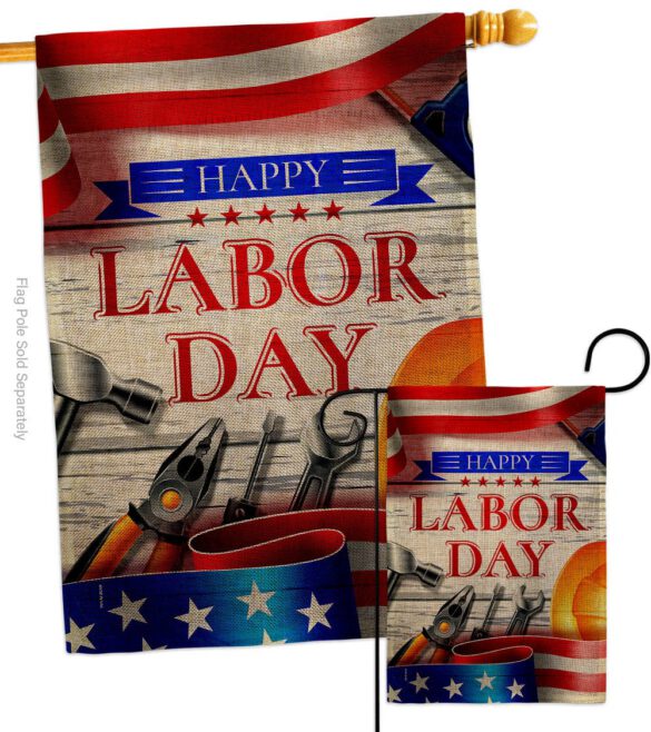 Happy Labor Day - Patriotic Americana Vertical Impressions Decorative Flags HG111103 Made In USA - Image 15