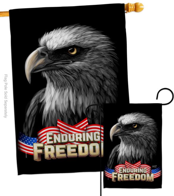 Enduring Freedom - Patriotic Americana Vertical Impressions Decorative Flags HG137372 Made In USA - Image 3
