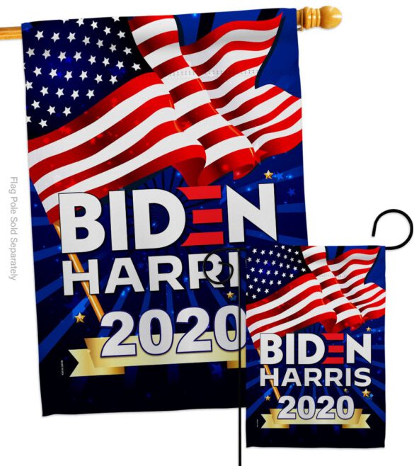 Biden Harris 2020 - Patriotic Americana Vertical Impressions Decorative Flags HG170086 Made In USA - Image 3